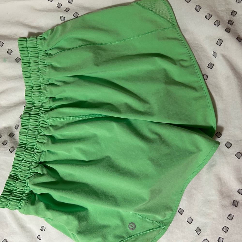 Green lululemon 4 inch shorts